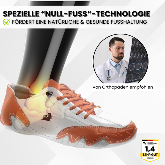 OrthoActive - ergonomische, schmerzlindernde & wasserdichte Leder-Barfußschuhe