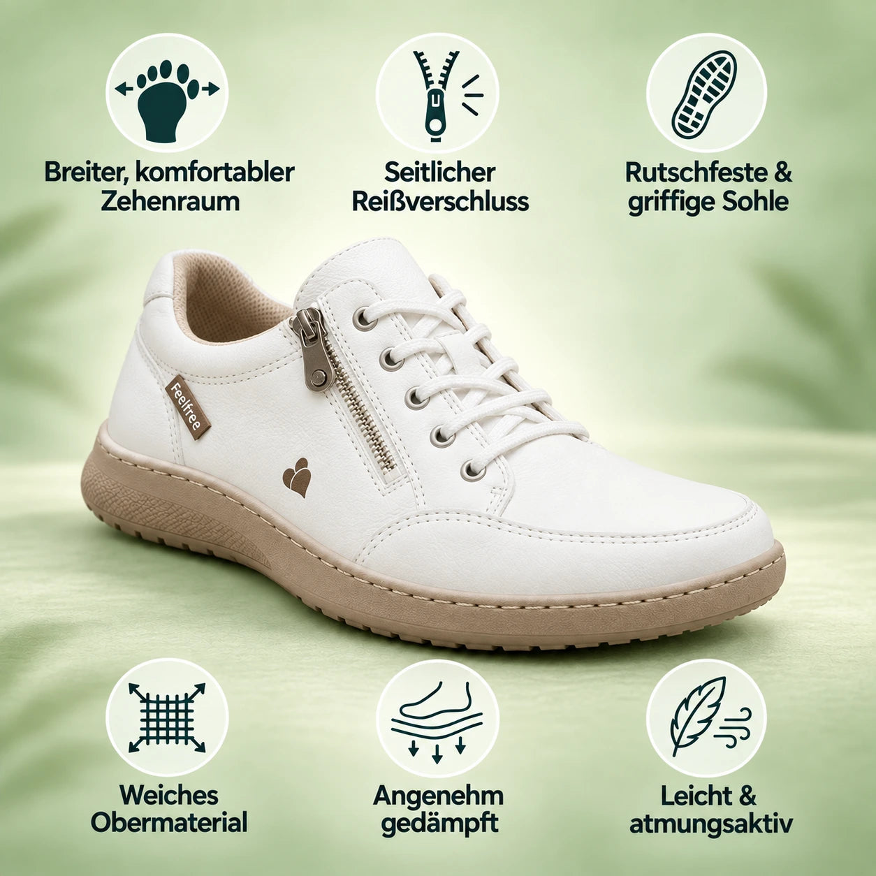 Feelfree - Ergonomische Schmerzlinderungs-Schuhe | Rutschfest & Federleicht inkl. Reisverschluss