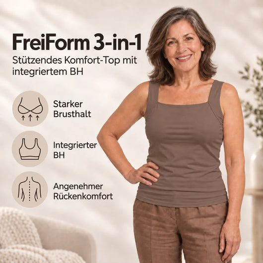 FreiForm 3-in-1 - das Top, das Ihren BH ersetzt | stützendes Komfort-Top mit integriertem BH
