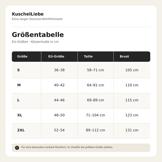 KuschelLiebe – extra langer Oversize-Wohlfühlhoodie | deckenweich, warm & vorteilhaft geschnitten