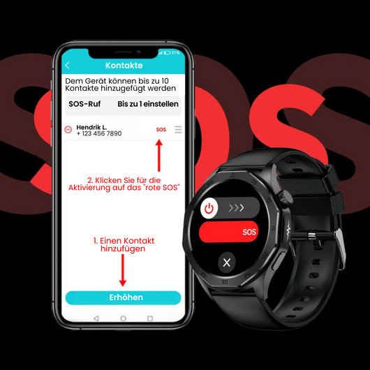 MediGuard Pro 4 mit SOS-Funktion inkl. Sturzerkennung & zertifizierte Blutzuckermessung (2026) - Original