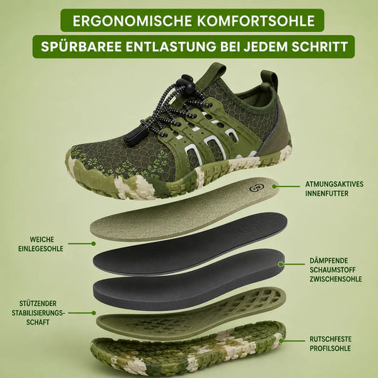 Trek – wasserdichter Outdoor-Barfußschuh | Rutschfest & Schmerzlindernd