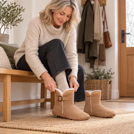 ThermoHug – Ergonomische, wasserdicht & rutschfest Barfuß-Winterstiefel