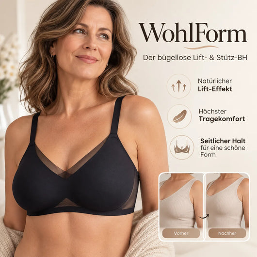 WohlForm - Der bügellose 4-Zonen-Push Up-BH