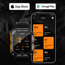 Lade das Bild in den Galerie-Viewer, AirForce Health K52 - die unzerstörbare Smartwatch mit Echtzeit Herzfrequenzmesser, Blutdruck-/Sauerstoff-Tracker
